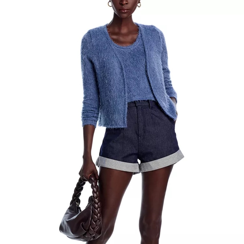 AQUA | Eyelash Knit Tank Top and V Neck Cardigan Set Size XL/XXL